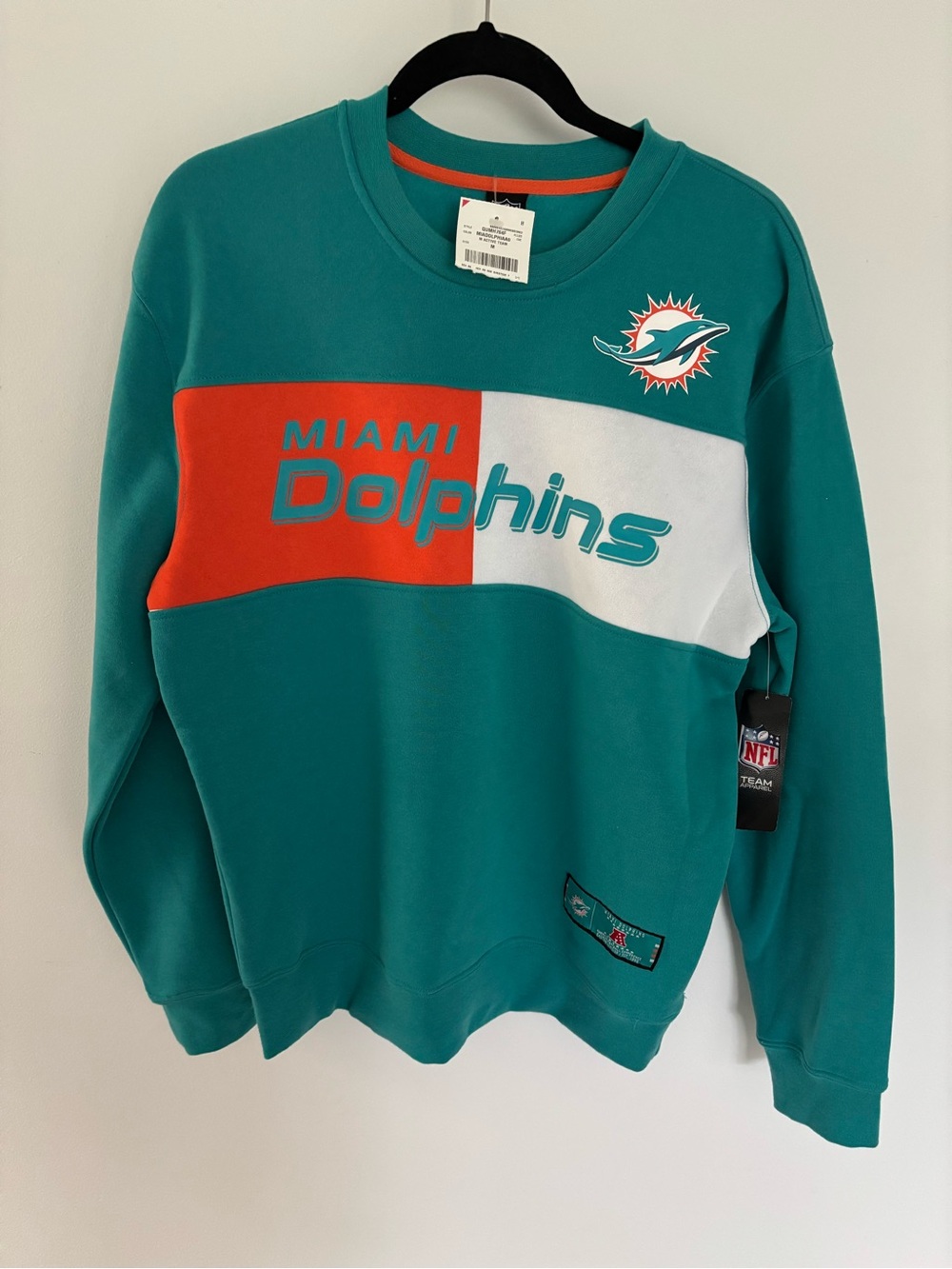 Miami Dolphins NFL Team Apparel Crewneck Sweatshirt Men's Medium
